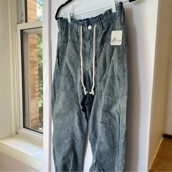 New Free People Angelo Denim Pull On Jeans Pants Drawstring Slouchy XS - Picture 11 of 15